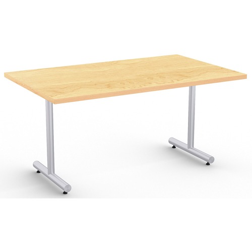 Special-T Kingston Training Table Component - Crema Maple Rectangle Top - Metallic Sand T-shaped Base - 60" Table Top Length x 30" Table Top Width - 29" Height - Assembly Required - Thermofused Laminate (TFL) Top Material - 1 Each