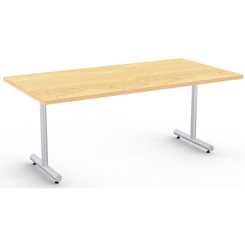 Special-T Kingston Training Table Component - Crema Maple Rectangle Top - Metallic Sand T-shaped Base - 72" Table Top Length x 30" Table Top Width - 29" Height - Assembly Required - Thermofused Laminate (TFL) Top Material - 1 Each