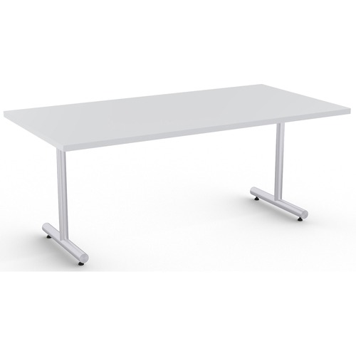 Special-T Kingston Training Table Component - Light Gray Rectangle Top - Metallic Sand T-shaped Base - 72" Table Top Length x 30" Table Top Width - 29" Height - Assembly Required - Thermofused Laminate (TFL) Top Material - 1 Each