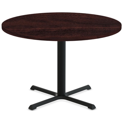 Special-T StarX-2 Dining Table - Espresso Round Top - Black, Powder Coated x 42" Table Top Diameter - 29" Height - Assembly Required - Thermofused Laminate (TFL) Top Material - 1 Each