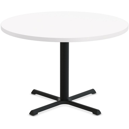Special-T StarX-2 Dining Table - White Round Top - Black, Powder Coated x 42" Table Top Diameter - 29" Height - Assembly Required - Thermofused Laminate (TFL) Top Material - 1 Each