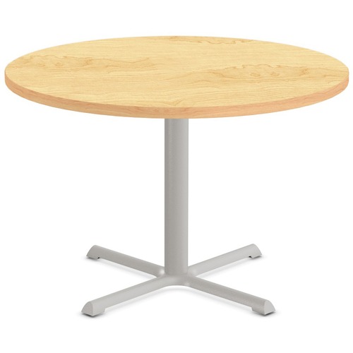 Special-T StarX-2 Dining Table - Crema Maple Round Top - Gray, Powder Coated x 42" Table Top Diameter - 29" Height - Assembly Required - Thermofused Laminate (TFL) Top Material - 1 Each