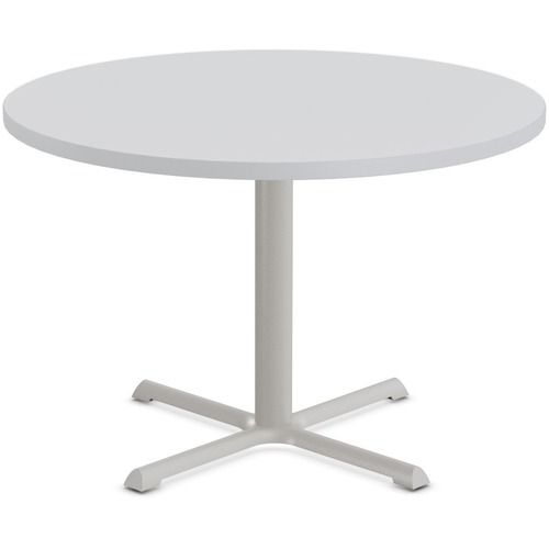 Special-T StarX-2 Dining Table - Gray Round Top - Gray, Powder Coated x 42" Table Top Diameter - 29" Height - Assembly Required - Thermofused Laminate (TFL) Top Material - 1 Each