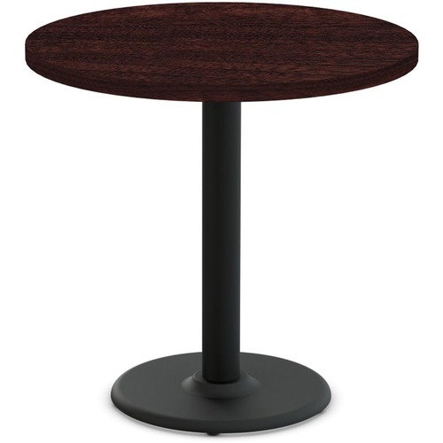 Special-T Cantina-2 Dining Table - Espresso Round Top - Black Wrinkle, Powder Coated x 36" Table Top Diameter - 29" Height - Assembly Required - Thermofused Laminate (TFL) Top Material - 1 Each