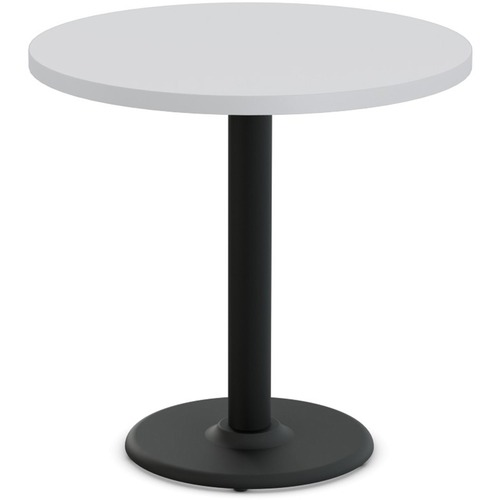 Special-T Cantina-2 Dining Table - Gray Round Top - Black Wrinkle, Powder Coated x 36" Table Top Diameter - 29" Height - Assembly Required - Thermofused Laminate (TFL) Top Material - 1 Each