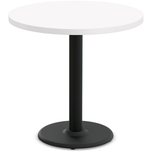 Special-T Cantina-2 Dining Table - White Round Top - Black Wrinkle, Powder Coated x 36" Table Top Diameter - 29" Height - Assembly Required - Thermofused Laminate (TFL) Top Material - 1 Each