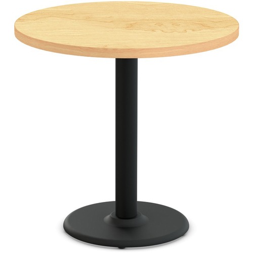 Special-T Cantina-2 Dining Table - Crema Maple Round Top - Black Wrinkle, Powder Coated x 36" Table Top Diameter - 42" Height - Assembly Required - Thermofused Laminate (TFL) Top Material - 1 Each