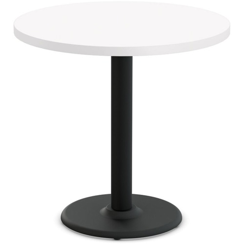 Special-T Cantina-2 Dining Table - White Round Top - Black Wrinkle, Powder Coated x 36" Table Top Diameter - 42" Height - Assembly Required - Thermofused Laminate (TFL) Top Material - 1 Each