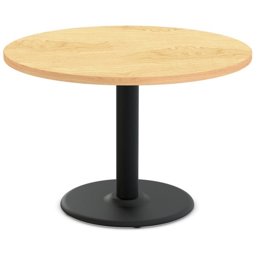 Special-T Cantina-2 Dining Table - Crema Maple Round Top - Black Wrinkle, Powder Coated x 42" Table Top Diameter - 29" Height - Assembly Required - Thermofused Laminate (TFL) Top Material - 1 Each