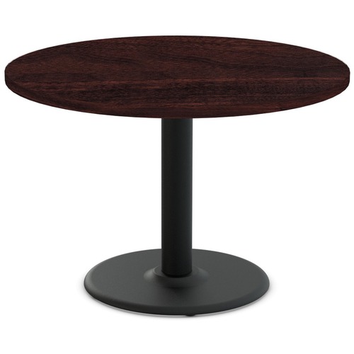 Special-T Cantina-2 Dining Table - Espresso Round Top - Black Wrinkle, Powder Coated x 42" Table Top Diameter - 29" Height - Assembly Required - Thermofused Laminate (TFL) Top Material - 1 Each