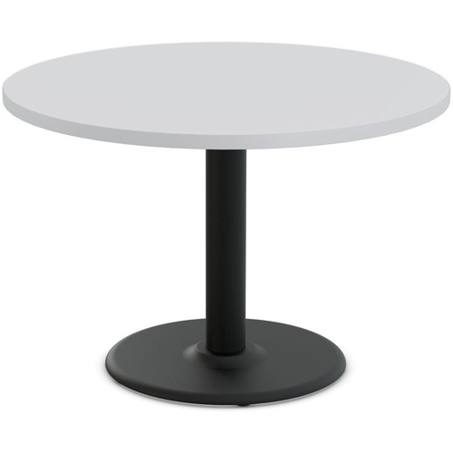 Special-T Cantina-2 Dining Table - Gray Round Top - Black Wrinkle, Powder Coated x 42" Table Top Diameter - 29" Height - Assembly Required - Thermofused Laminate (TFL) Top Material - 1 Each