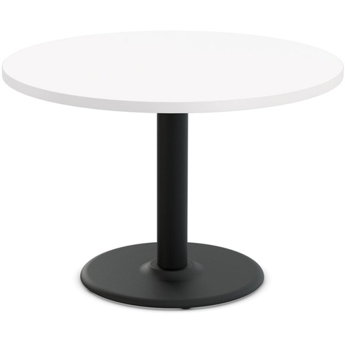 Special-T Cantina-2 Dining Table - White Round Top - Black Wrinkle, Powder Coated x 42" Table Top Diameter - 42" Height - Assembly Required - Thermofused Laminate (TFL) Top Material - 1 Each