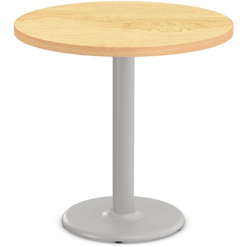 Special-T Cantina-2 Dining Table - Crema Maple Round Top - Fog Gray, Powder Coated x 36" Table Top Diameter - 29" Height - Assembly Required - Thermofused Laminate (TFL) Top Material - 1 Each