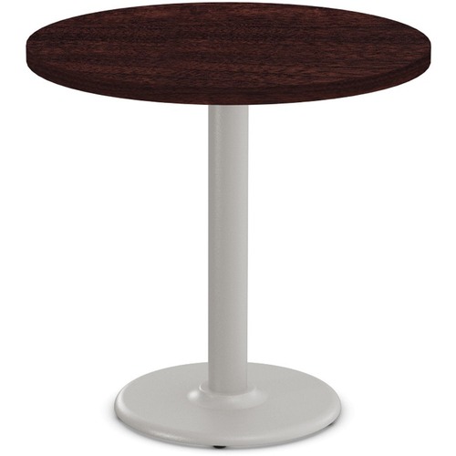 Special-T Cantina-2 Dining Table - Espresso Round Top - Fog Gray, Powder Coated x 36" Table Top Diameter - 29" Height - Assembly Required - Thermofused Laminate (TFL) Top Material - 1 Each