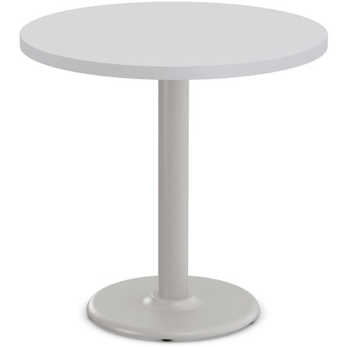 Special-T Cantina-2 Dining Table - Gray Round Top - Fog Gray, Powder Coated x 36" Table Top Diameter - 29" Height - Assembly Required - Thermofused Laminate (TFL) Top Material - 1 Each