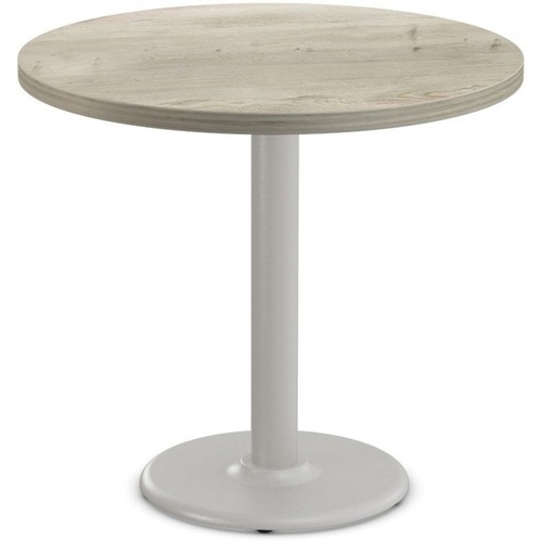 Special-T Cantina-2 Dining Table - Aged Driftwood Round Top - Fog Gray, Powder Coated x 36" Table Top Diameter - 42" Height - Assembly Required - Thermofused Laminate (TFL) Top Material - 1 Each