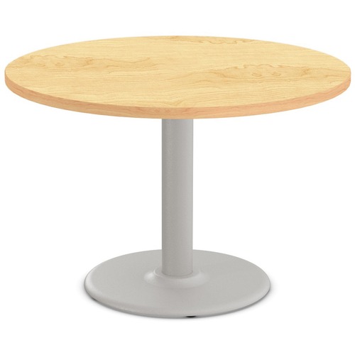 Special-T Cantina-2 Dining Table - Crema Maple Round Top - Fog Gray, Powder Coated x 42" Table Top Diameter - 29" Height - Assembly Required - Thermofused Laminate (TFL) Top Material - 1 Each