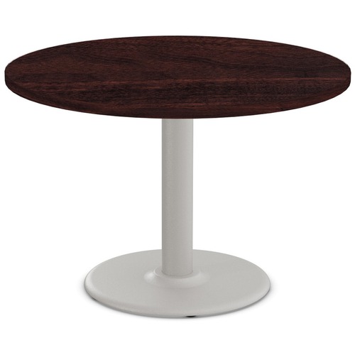 Special-T Cantina-2 Dining Table - Espresso Round Top - Fog Gray, Powder Coated x 42" Table Top Diameter - 29" Height - Assembly Required - Thermofused Laminate (TFL) Top Material - 1 Each