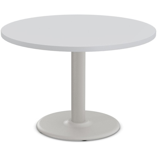 Special-T Cantina-2 Dining Table - Gray Round Top - Fog Gray, Powder Coated x 42" Table Top Diameter - 29" Height - Assembly Required - Thermofused Laminate (TFL) Top Material - 1 Each