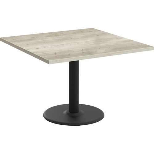 Special-T Cantina-2 Dining Table - Aged Driftwood Square Top - Black, Powder Coated Base - 36" Table Top Length x 36" Table Top Width - 29" HeightAssembly Required - Thermofused Laminate (TFL) Top Material - 1 Each