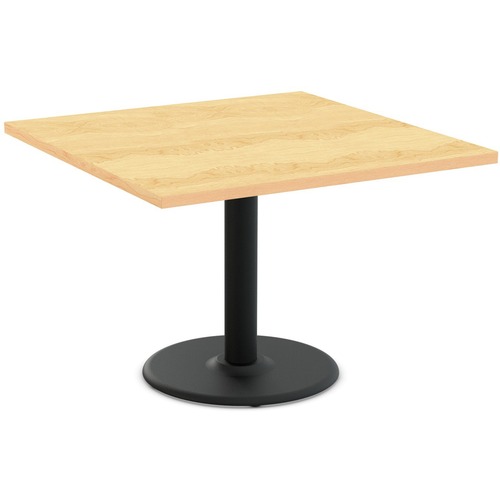 Special-T Cantina-2 Dining Table - Crema Maple Square Top - Black Wrinkle, Powder Coated Base - 36" Table Top Length x 36" Table Top Width - 29" HeightAssembly Required - Thermofused Laminate (TFL) Top Material - 1 Each