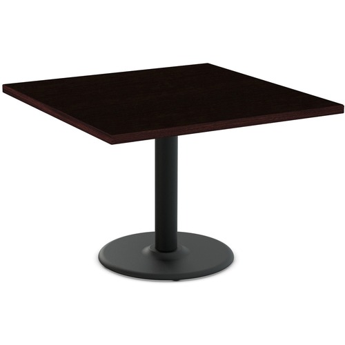 Special-T Cantina-2 Dining Table - Espresso Square Top - Black Wrinkle, Powder Coated Base - 36" Table Top Length x 36" Table Top Width - 29" HeightAssembly Required - Thermofused Laminate (TFL) Top Material - 1 Each