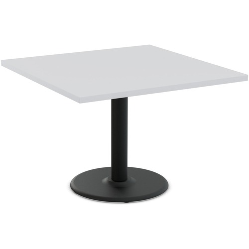 Special-T Cantina-2 Dining Table - Gray Square Top - Black Wrinkle, Powder Coated Base - 36" Table Top Length x 36" Table Top Width - 29" HeightAssembly Required - Thermofused Laminate (TFL) Top Material - 1 Each