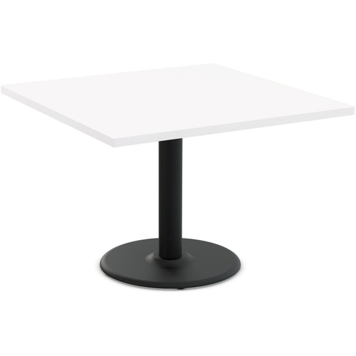 Special-T Cantina-2 Dining Table - White Square Top - Black Wrinkle, Powder Coated Base - 36" Table Top Length x 36" Table Top Width - 29" HeightAssembly Required - Thermofused Laminate (TFL) Top Material - 1 Each