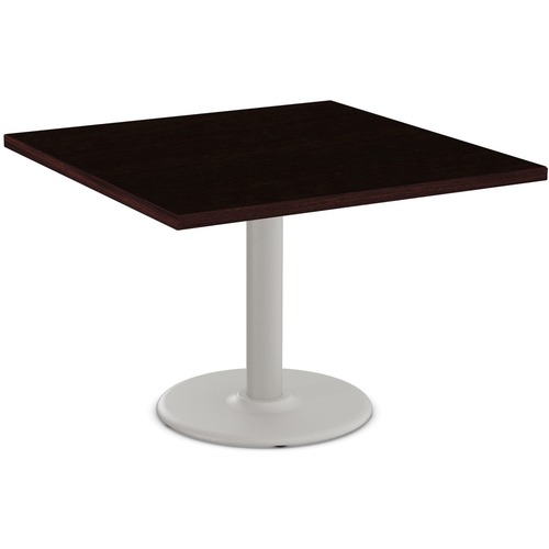 Special-T Cantina-2 Dining Table - Espresso Square Top - Fog Gray, Powder Coated Base - 36" Table Top Length x 36" Table Top Width - 29" HeightAssembly Required - Thermofused Laminate (TFL) Top Material - 1 Each