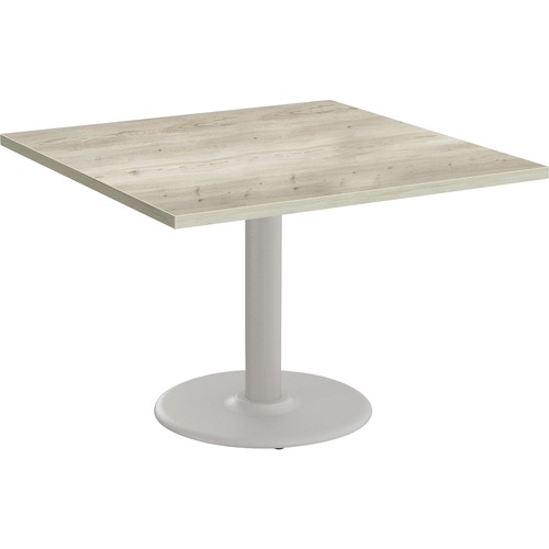 Special-T Cantina-2 Dining Table - Aged Driftwood Square Top - Fog Gray, Powder Coated Base - 42" Table Top Length x 42" Table Top Width - 29" HeightAssembly Required - Thermofused Laminate (TFL) Top Material - 1 Each