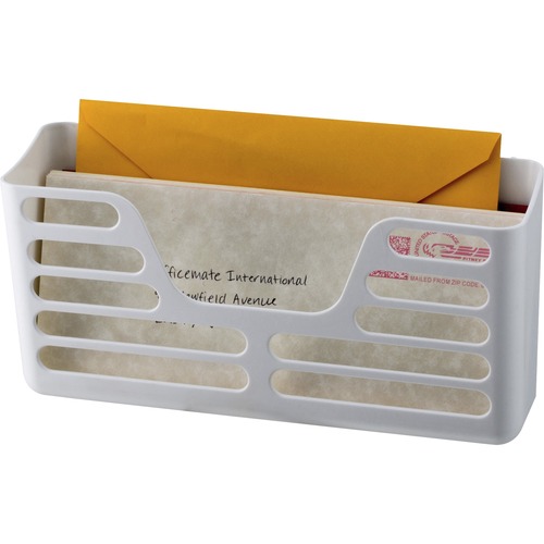 Officemate Magnetplus™ Magnetic Utility Pocket - 2 Pocket(s) - 5.3" Height x 10.3" Width x 3" Depth - Magnetic, Suction Cup, Closet, Sturdy, Front Cut-out, Damage Resistant - White - 1 Each