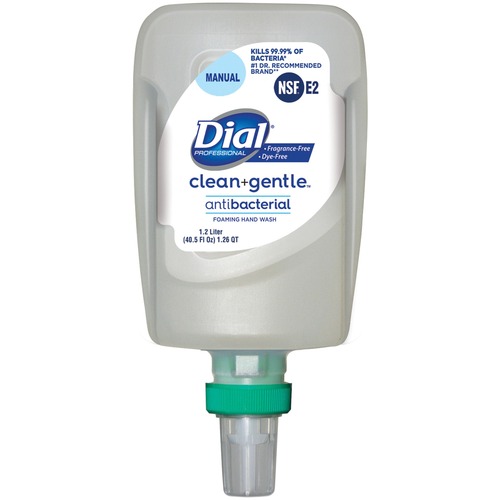 Dial FIT Refill Clean+ Foaming Hand Wash - 1.27 quart - Bacteria Remover, Odor Remover - Skin, Hand - Antibacterial - Fragrance-free, Dye-free - 3 / Carton