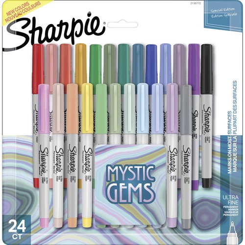 Sharpie Mystic Gems Permanent Markers - Ultra Fine Marker Point - Multi - 24 / Pack