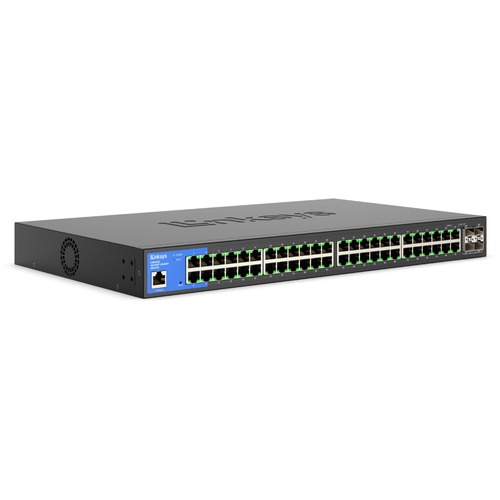 Linksys 48-Port Managed Gigabit Switch with 4 10G SFP+ Uplinks - 48 Ports - Manageable - TAA Compliant - 3 Layer Supported - Modular - 43.87 W Power Consumption - Optical Fiber, Twisted Pair - Rack-mountable - 5 Year Limited Warranty