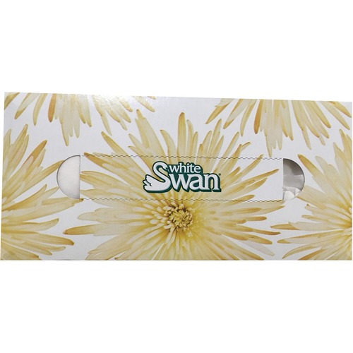 White Swan Facial Tissue - 2 Ply - White - For Face - 100  Sheets / Box - Facial Tissues - KRI08301