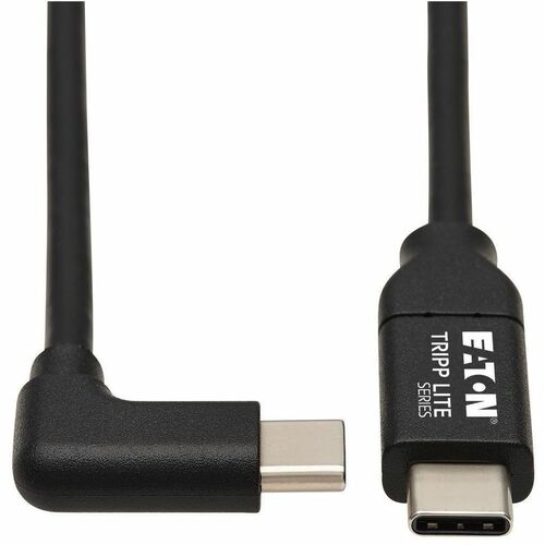 Tripp Lite USB C Cable USB 2.0 Right-Angle Plug 100W PD Charging M/M 2M - 6.56 ft Thunderbolt 3 Data Transfer Cable for Smartphone, Computer, Charger, Power Bank, MacBook Pro, Chromebook, Notebook, Docking Station, Wall Charger, External Hard Drive, PC, .