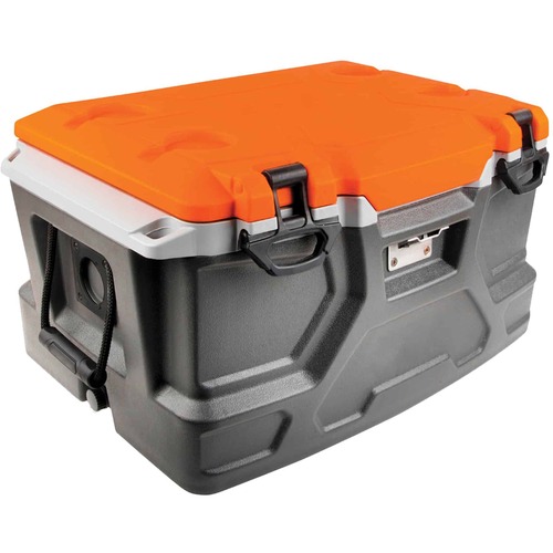 Chill-Its 5171 Single Industrial Hard Sided Cooler - 12 gal - 72 Can Support - 40 Bottle Support - Orange, Gray - Stainless Steel, Plastic, Rubber, Nylon