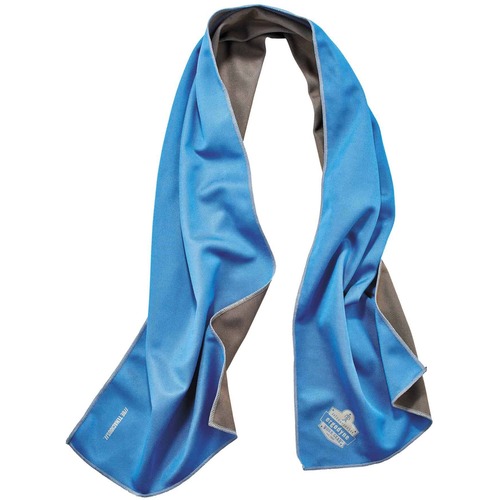Chill-Its 6602MF Evaporative Microfiber Cooling Towel - 2.5" Width x 7.3" Height x 2.3" Length - 1 Each - Blue - MicroFiber