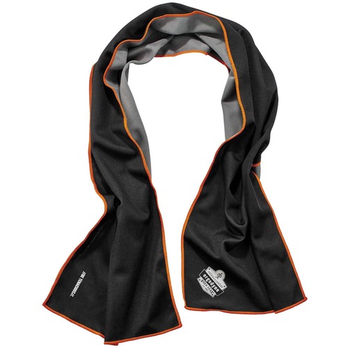 Chill-Its 6602MF Evaporative Microfiber Cooling Towel - 2.5" Width x 7.3" Height x 2.3" Length - 1 Each - Black - MicroFiber