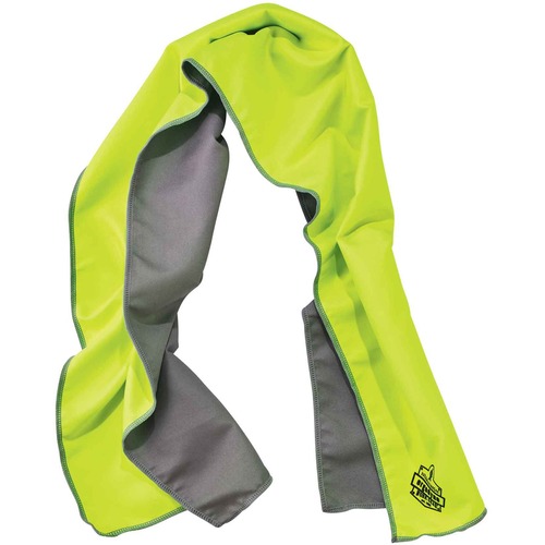 Chill-Its 6602MF Evaporative Microfiber Cooling Towel - 2.5" Width x 7.3" Height x 2.3" Length - 1 Each - Lime - MicroFiber