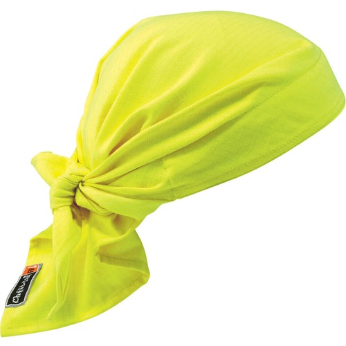 Chill-Its 6710FR Evaporative FR Cooling Triangle Hat - 5" Width x 9.5" Height x 7" Length - 6 / Carton - Lime - Cotton, Fabric, Polymer, Modacrylic