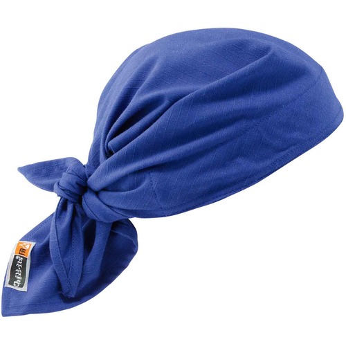 Chill-Its 6710FR Evaporative FR Cooling Triangle Hat - 5" Width x 9.5" Height x 7" Length - 6 / Carton - Blue - Cotton, Fabric, Polymer, Modacrylic