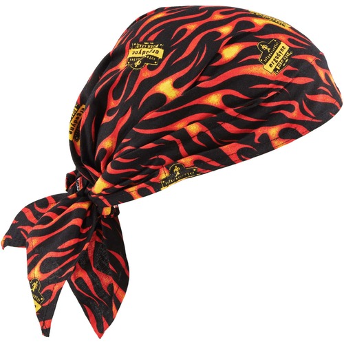 Chill-Its 6710CT Evaporative Cooling Bandana Triangle Hat - 0.5" Width x 9.5" Height x 7" Length - 6 / Carton - Flame - Polyvinyl Alcohol (PVA)