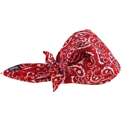 Chill-Its 6710CT Evaporative Cooling Bandana Triangle Hat - 0.5" Width x 9.5" Height x 7" Length - 6 / Carton - Red Western - Polyvinyl Alcohol (PVA)