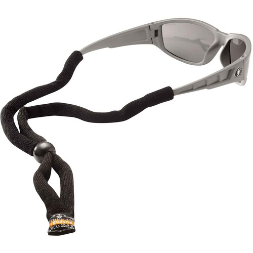 Skullerz 3200 Cotton Eyewear Lanyard - 6 / Carton - Yes - 0.3" Height x 1.5" Width x 14" Length - Black - Cotton