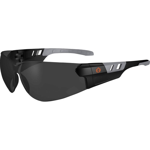 Skullerz SAGA Smoke Lens Matte Frameless Safety Glasses / Sunglasses - Recommended for: Construction, Carpentry, Woodworking, Landscaping, Welding, Boating, Skiing, Fishing, Hunting, Shooting, Sport - Eye Protection - Matte Black - Smoke Lens - Anti-fog, 