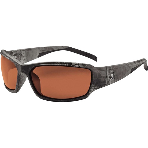 Skullerz THOR Polarized Copper Lens Kryptek Typhon Safety Glasses - Recommended for: Construction, Carpentry, Woodworking, Landscaping, Boating, Skiing, Fishing, Hunting, Shooting, Sport - Eye Protection - Kryptek Typhon - Copper Lens - Durable, Bendable 