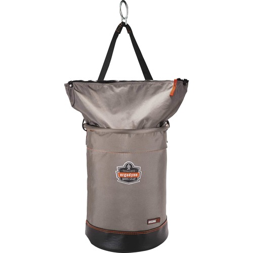 Arsenal 5973 Hoist Bucket with D-Rings - Large Size - 99.21 lb Capacity - Zipper Closure - Gray - Nylon, Synthetic Leather, Steel, Tarpaulin, Alloy Steel, Nickel Plated - 1Each - Multipurpose