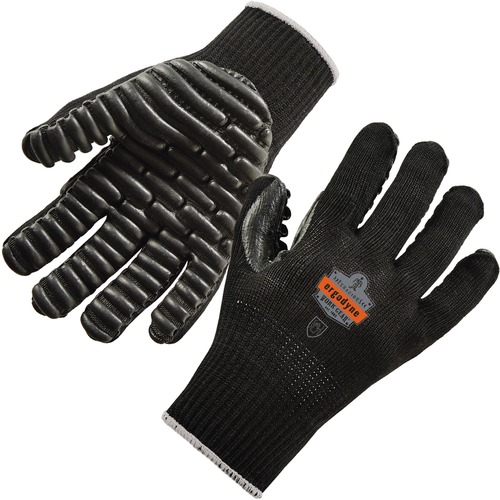 Ergodyne ProFlex 9003 Certified Lightweight Anti-Vibration Gloves - Medium Size - Black - Anti-Vibration, Lightweight, Breathable, Seamless, Flexible, Comfortable, Pre-curved Design, Secure Fit, Dirt Resistant, Machine Washable, Padded Palm, ... - For Riv