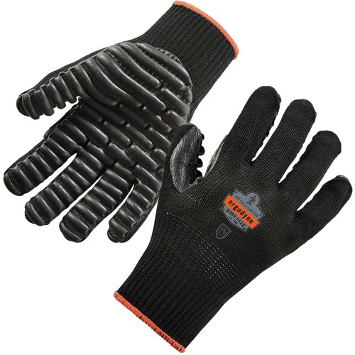 Ergodyne ProFlex 9003 Certified Lightweight Anti-Vibration Gloves - Large Size - Black - Anti-Vibration, Lightweight, Breathable, Seamless, Flexible, Comfortable, Pre-curved Design, Secure Fit, Dirt Resistant, Machine Washable, Padded Palm, ... - For Rive